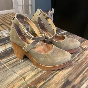 Free People Army Green Clogs - Size 8